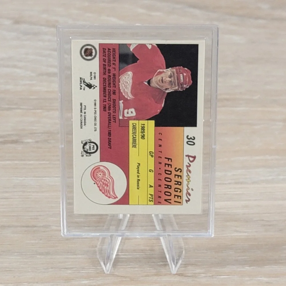 Sergei Fedorov Autographed 1989 90 O Pee Chee Premier Detroit Red Wings Rookie